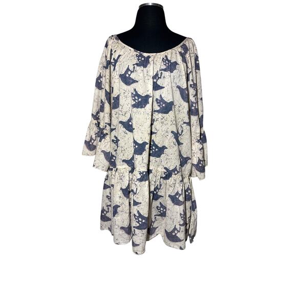 A Rare Bird Distressed Birdie Tunic Top Shirt Dress One Size Whimsy Boho Artsy - Picture 1 of 16